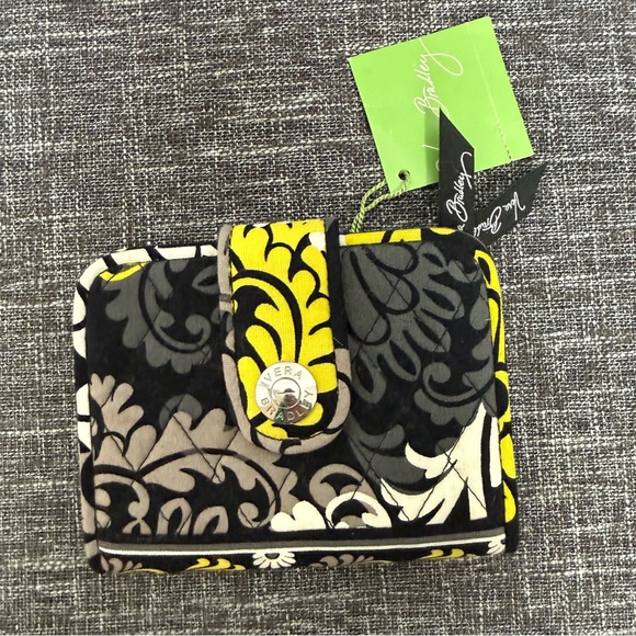 Vera Bradley Black and Yellow Floral Wallet, NWT - Picture 2 of 6